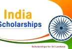 Fully Funded Indian Scholarships for Sri Lankans